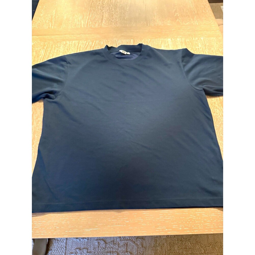 Uniqlo U Mens 2XL Navy Solid Crew Neck Short Sleeve T-Shirt Tee